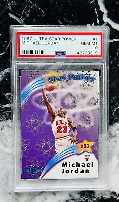 Ultra Star Power 1997-98 #1 SP Michael Jordan HOF Graded PSA 10 Gem Mint • $1200