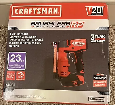 $109.65 • Buy Craftsman 1.375-in 23-Gauge Brushless V20 Lithium Ion Nailer CMCN623 - Tool Only