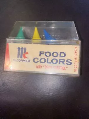 Vintage McCormick Food Colors Coloring Plastic Box MCM Kitchen Prop Drop Control • $11.99