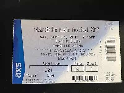 Miley Cyrus / Kings Of Leon 2017 Ticket Stub (las Vegas) • $5.99