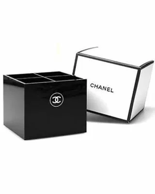 CHANEL Acrylic Makeup Storage Brush Mirror Holder Organizer Box 5.12x5.12x4.33   • £37.78