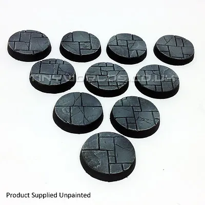 25mm Round Paved Dungeon / Temple Scenic Resin Bases Warhammer 40K • £7.49