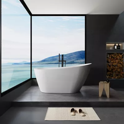 63 X31.5  Acrylic Freestanding Bathtub Soaking Tub With Brushed Nickel Overflow • $946.99