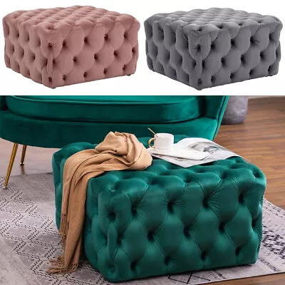 Square Upholstered Chesterfield Footstool Coffee Table Foot Stool Pouffe Seat UK • £119.95