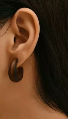 £5.99 • Buy Fashion Women Minimalist Dangle Drop Earrings Moon Design Ethnic Wooden Boho UK