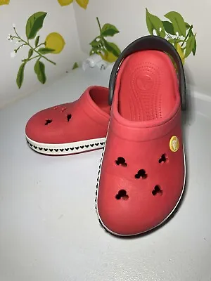 CROCS Classic Red Disney Mickey Mouse Sz 12/13Y  Kid’s Shoes EUC • $8.50