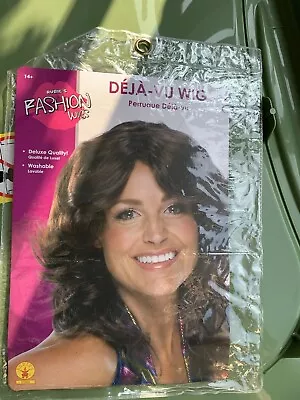 Deja Vu Retro Disco Hippie 70s Feathered Brown Wig Cosplay Halloween Party • $9.99