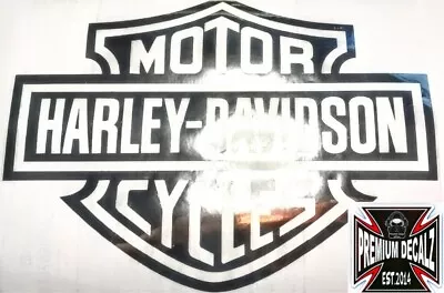 2x 100mm Wide PREMIUM Harley Davidson CHROME Die Cut Tank Vinyl Decals F100  • $59