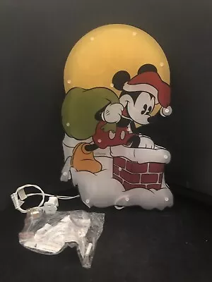 Disney Mickey Mouse Santa 15  Tall Pre-Lit Window Decor Original Box Works! • $39.99