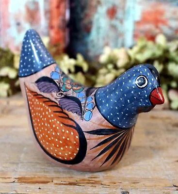 Handmade & Hand Painted Pigeon Burnished Pottery Medrano Tonala Mexico Folk Art • $35