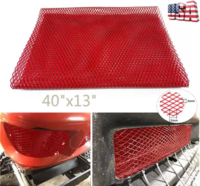 Red Universal 100x33cm Car Bumper 6x12mm Diamond Hole Body Grille Net Mesh Grill • $17.94