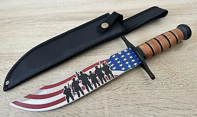 Kbar Knife Deluxe Stand Sheath USA Flag Laser Etch Dagger Hero Veteran Army Usmc • $39.99