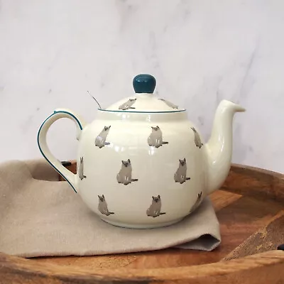 London Pottery Farmhouse Cat Teapot With Stainless Steel Infuser Birthday Gifts • £41.99