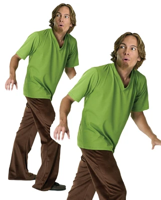 £39.49 • Buy Adults Shaggy Costume Mens Scooby Doo Cartoon Fancy Dress Outfit + Wig