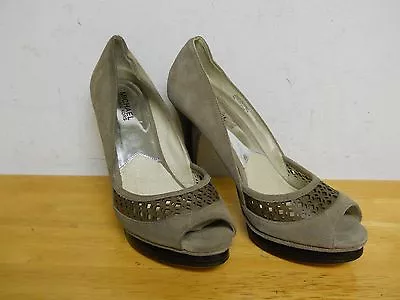 Michael Kors New Display Model Womens Zamara Open Toe Taupe Heels 9 M Shoes NWOB • $44.24