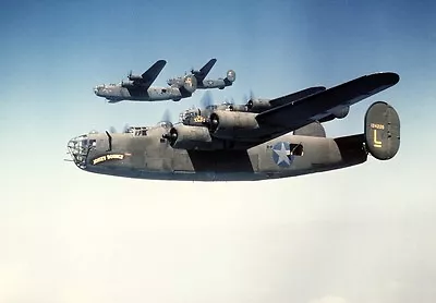 COLOR WWII Photo B-24 Liberator Bombers WW2 World War Two US Army Air  / 5021 • $6.99