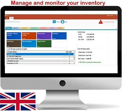 Inventory/Stock Management PC Software - Stock Invoice Barcode UK • £12.99