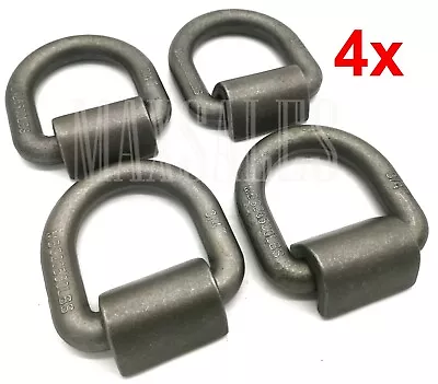 (Qty:4) 3/4  D Ring Weld On 4 Flatbed Truck Trailer Tie Down Chain Towing HD  • $43.99