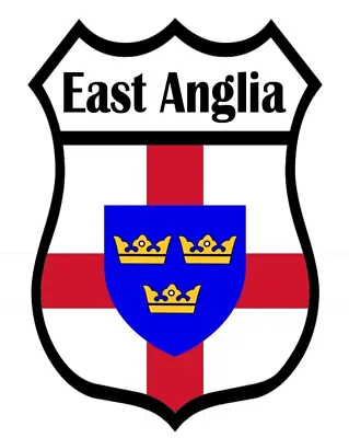2 X East Anglia County Flag Static Cling Sticker For Inside Windows • £2.89