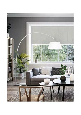 £423.24 • Buy White Color Metal Arc Plant Tamara Series Marble Base Paralume Fabric