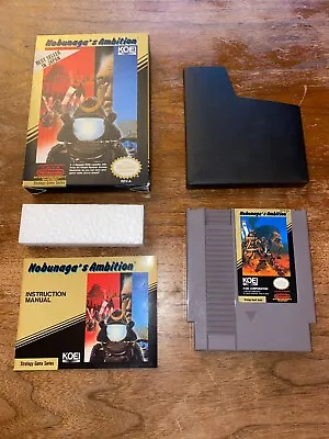 Nobunaga's Ambition (NES 1989) COMPLETE IN BOX CIB MINT CARTRIDGE RARE • $69.99