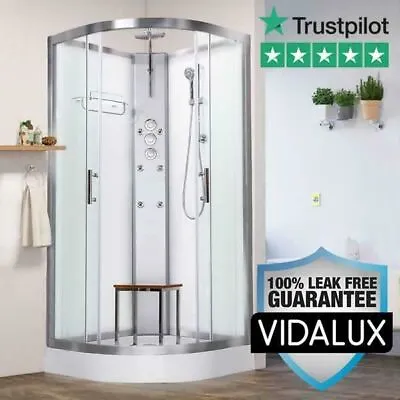 Leak Free Shower Cabin Vidalux Pure 900 X 900 White Hydro Enclosure Cubicle  • £689
