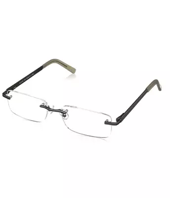 Foster Grant Reading Glasses Mens Rimless Gunmetal Fashion BLAKE +1.25 Or +1.75 • $18.99