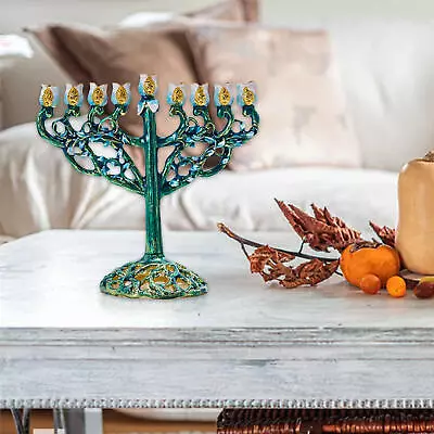 Hanukkah Menorah With Jeweled Accents Bejeweled Candlesticks Candle Holder • £23.03