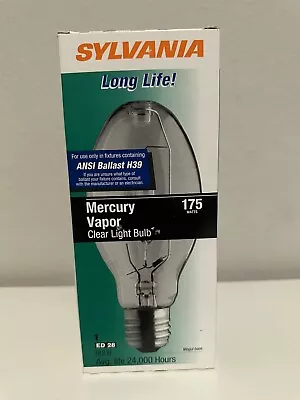 Sylvania Mercury Vapor Clear Light Bulb  H39KB175/RP 175watts ED28 • $26.24