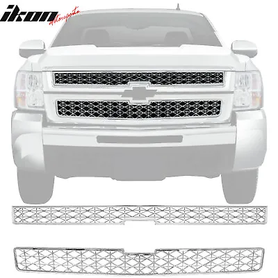 Fits 07-10 Chevy Silverado 2500 3500 HD Chrome ABS Front Bumper Upper Grille • $99.99
