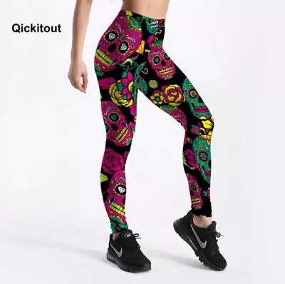 £15.95 • Buy Leggings Sugar Skull Skeleton Mask Design - S To XL Sizes - LL0070