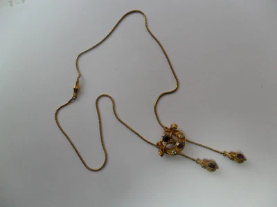 £499.99 • Buy Antique Early Victorian 15ct Gold Garnet & Beryl Necklace
