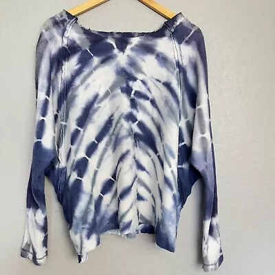 Vintage Havana S Womens Blue White Tie Dye Knit Baha Pullover Sweatshirt - E • $24