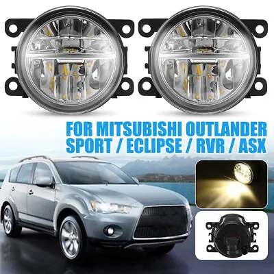 Pair Front Fog Lamp Driving Light W/Bulb For Mitsubishi Outlander Sport ASX RVR • $21.37