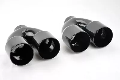 Dual 4.0  Quad Style Gloss Black Exhaust Tips Fits Dodge Challenger 2008-2023 • $109.99