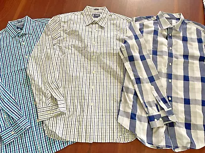 Lot Of 3 (2)J Crew Mens 15/15.5 Thompson &Haberdashery & Medium Gap NoIron Shirt • $25