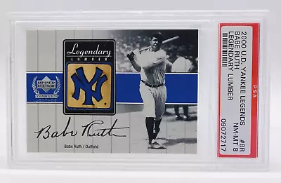 Babe Ruth 2000 UD Yankees Legends LEGENDARY LUMBER GU Bat Relic Gold PSA 8 *READ • $479.99