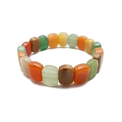 Multi Jade Double Drill Bracelet Size Approx 10x14mm Length 7.5  (10x14mm) • $9.99