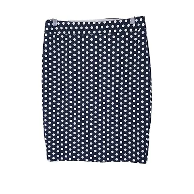 Loft Skirt Women Size 6 Black White Polka Dot Lined Zip Closure • $18