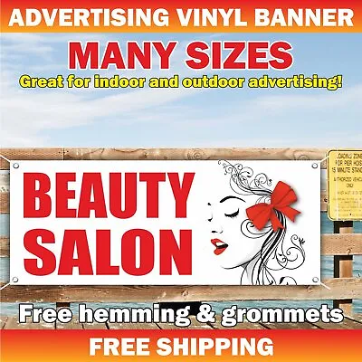 BEAUTY SALON Advertising Banner Vinyl Mesh Sign Manicure Spa Barber Hair Shop • $219.95