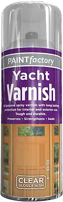 All Purpose Yacht Varnish 400ML - Professional Gloss Finish Spray Wood Color Pai • £8.04