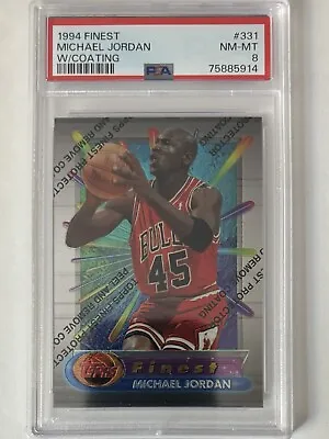 1994-95 Topps Finest Michael Jordan With Coating #331 Chicago Bulls PSA 8 NM-MT • $100