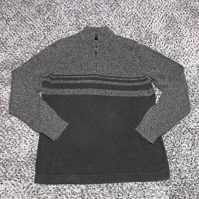 Eddie Bauer Men’s Sweater- XLT Tall 1/4 Zip Green/Brown • $14.99