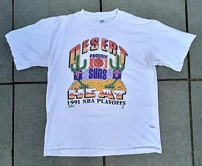 Vintage Vtg 1991 Phoenix Suns Nba Playoffs Desert Heat Shirt Size Xl • $65