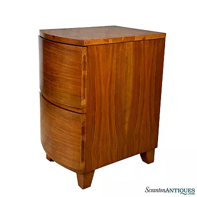 Mid-Century Modern Walnut Sculptural Curved End Table Nightstand • $460