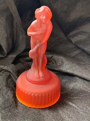 Vintage Imperial Art Glass ~Venus Rising ~Red Frosted Satin Statue 6.5” • $63