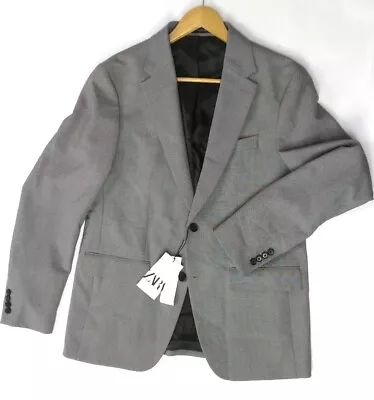 Zara Men's Blazer Suit Jacket Grey Size 42 • $43.42