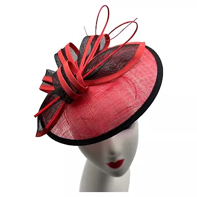 Ladies Fascinator Large Round Headband Womens Clip Hat Wedding Race Royal Ascot • £15.49