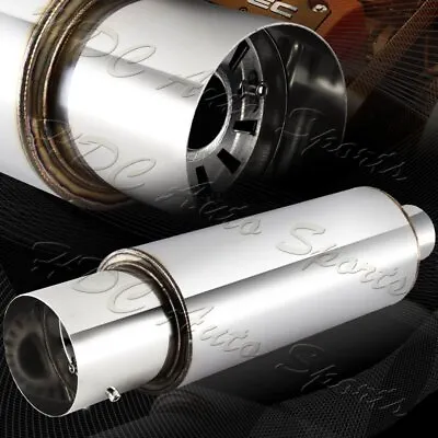 JDM 4  N1 Tip T304 Stainless Steel Exhaust Resonator Canister Muffler 2.5  Inlet • $35.99