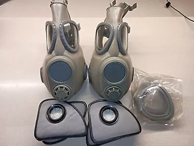 LOT OF 2 - Czech Military Surplus M10 Gas Masks W/Legit NBC Filters Installed • $78